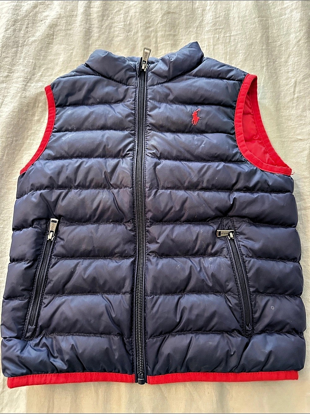 Polo Ralph Lauren Boys Puffer Vest Blue & Red Size 4T